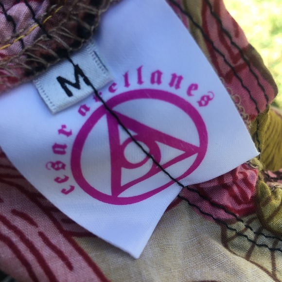 Cesar Arellanes multi fabric flowy skirt Medium - Picture 7 of 7